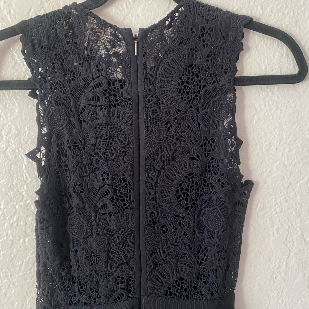 Rebecca Taylor Luna Script Lace Tweed Midi Dress Size 0 Black Chic Corpcore - Picture 11 of 15